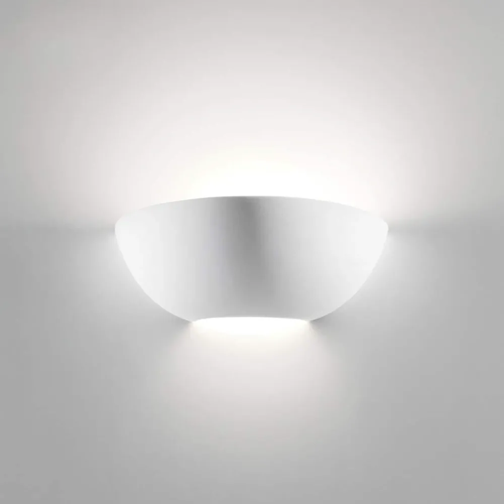 Applique Da Parete-Selezionato da Mazzolaluce Applique di gesso ceramico bianco diffusore in vetro