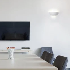 Applique Da Parete-Selezionato da Mazzolaluce Applique di gesso ceramico bianco diffusore in vetro