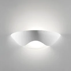 Applique Da Parete-Selezionato da Mazzolaluce Applique di gesso ceramico bianco pitturabile diffusore in vetro