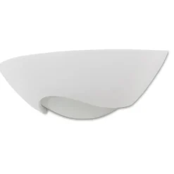 Applique Da Parete-Selezionato da Mazzolaluce Applique di gesso ceramico bianco pitturabile diffusore in vetro