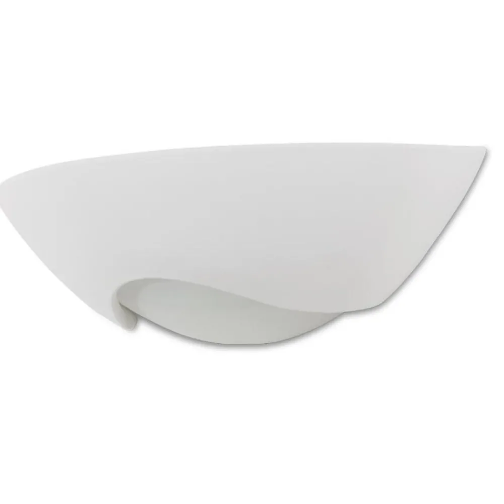 Applique Da Parete-Selezionato da Mazzolaluce Applique di gesso ceramico bianco pitturabile diffusore in vetro