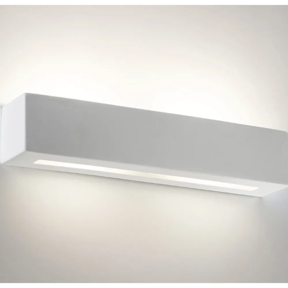 Applique Da Parete-Selezionato da Mazzolaluce Applique di gesso ceramico rettangolare bianca led24w 3000k