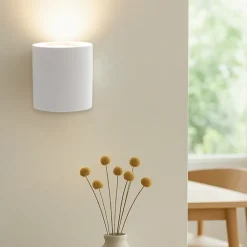 Applique Da Parete-Selezionato da Mazzolaluce Applique di gesso cristaly cilindro bianco verniciabile