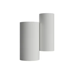 Applique Da Parete-Selezionato da Mazzolaluce Applique di gesso doppio cilindro bianco luce biemissione