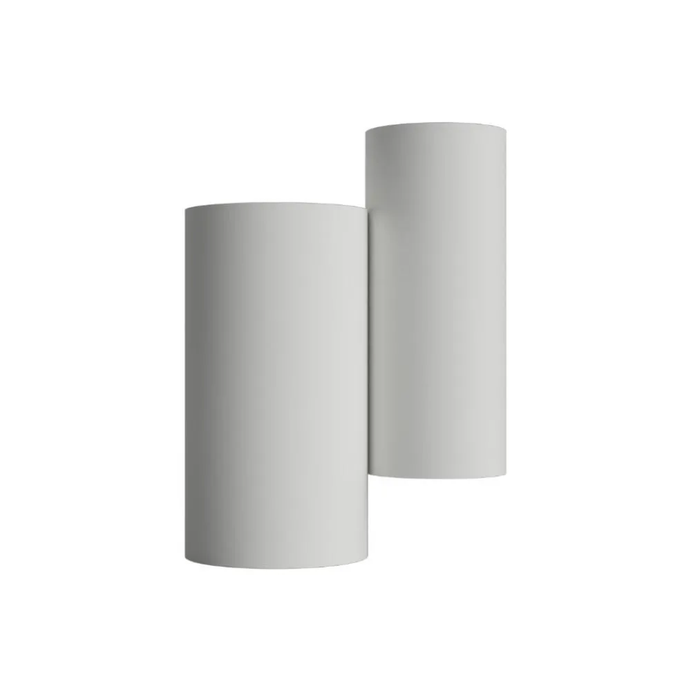 Applique Da Parete-Selezionato da Mazzolaluce Applique di gesso doppio cilindro bianco luce biemissione