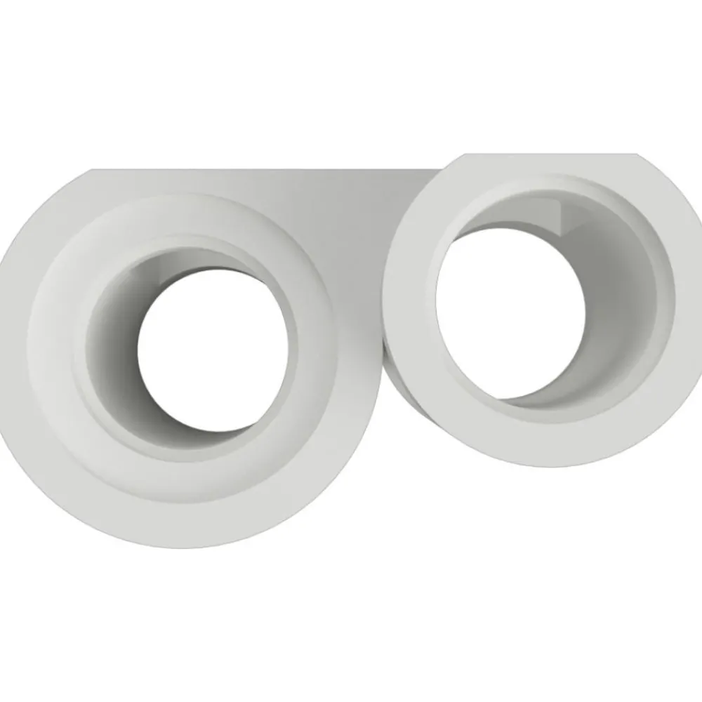 Applique Da Parete-Selezionato da Mazzolaluce Applique di gesso doppio cilindro bianco luce biemissione