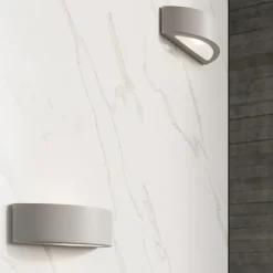Applique Da Parete-Selezionato da Mazzolaluce Applique di gesso grigio curvo moderna