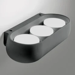 Applique Da Parete-Sforzin Illuminazione Applique di gesso grigio ral 7039 ovale moderna sforzin mysia