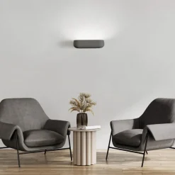 Applique Da Parete-Sforzin Illuminazione Applique di gesso grigio ral 7039 ovale moderna sforzin mysia