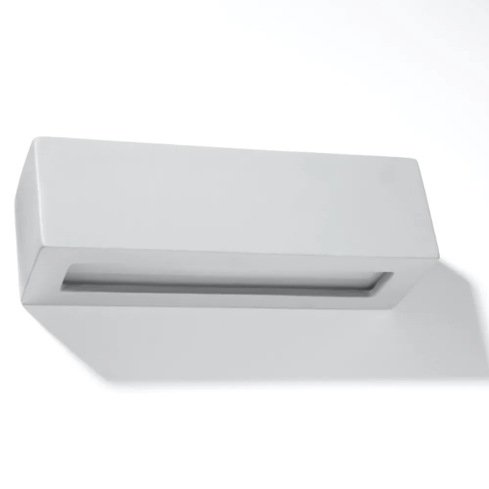 Applique Da Parete-Selezionato da Mazzolaluce Applique di gesso grigio rettangolare