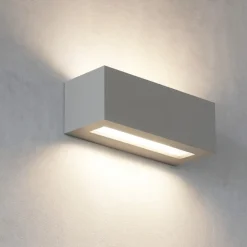 Applique Da Parete-Selezionato da Mazzolaluce Applique di gesso grigio rettangolare