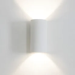 Applique Da Parete-IsyLuce Applique di gesso per interni cilindro bianco