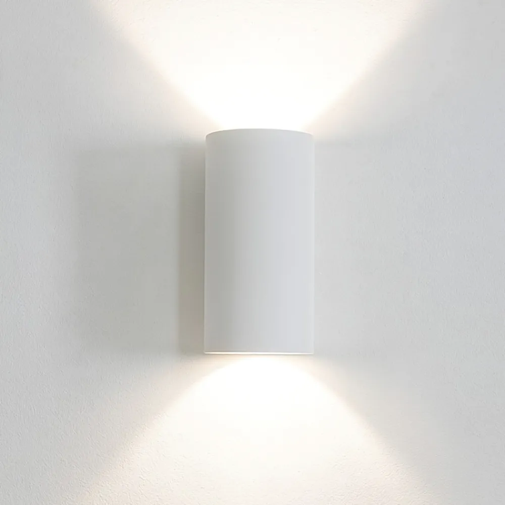 Applique Da Parete-IsyLuce Applique di gesso per interni cilindro bianco