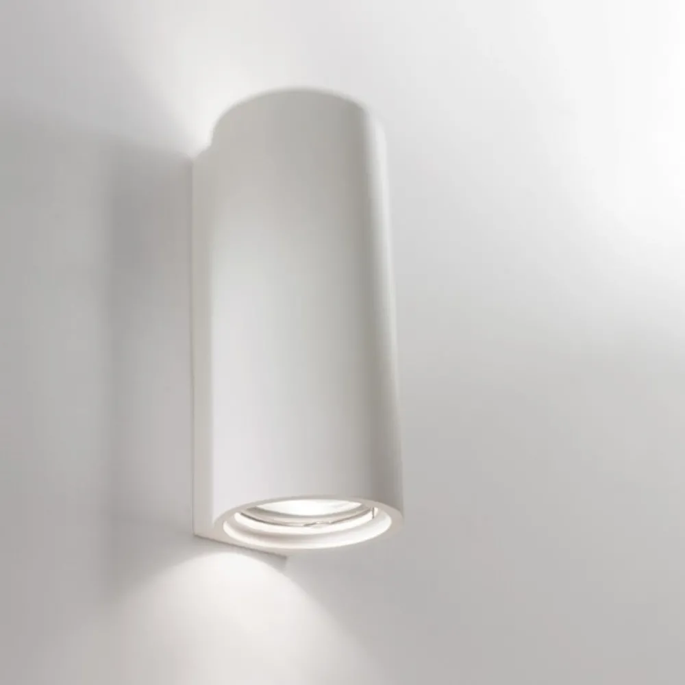 Applique Da Parete-IsyLuce Applique di gesso per interni cilindro bianco