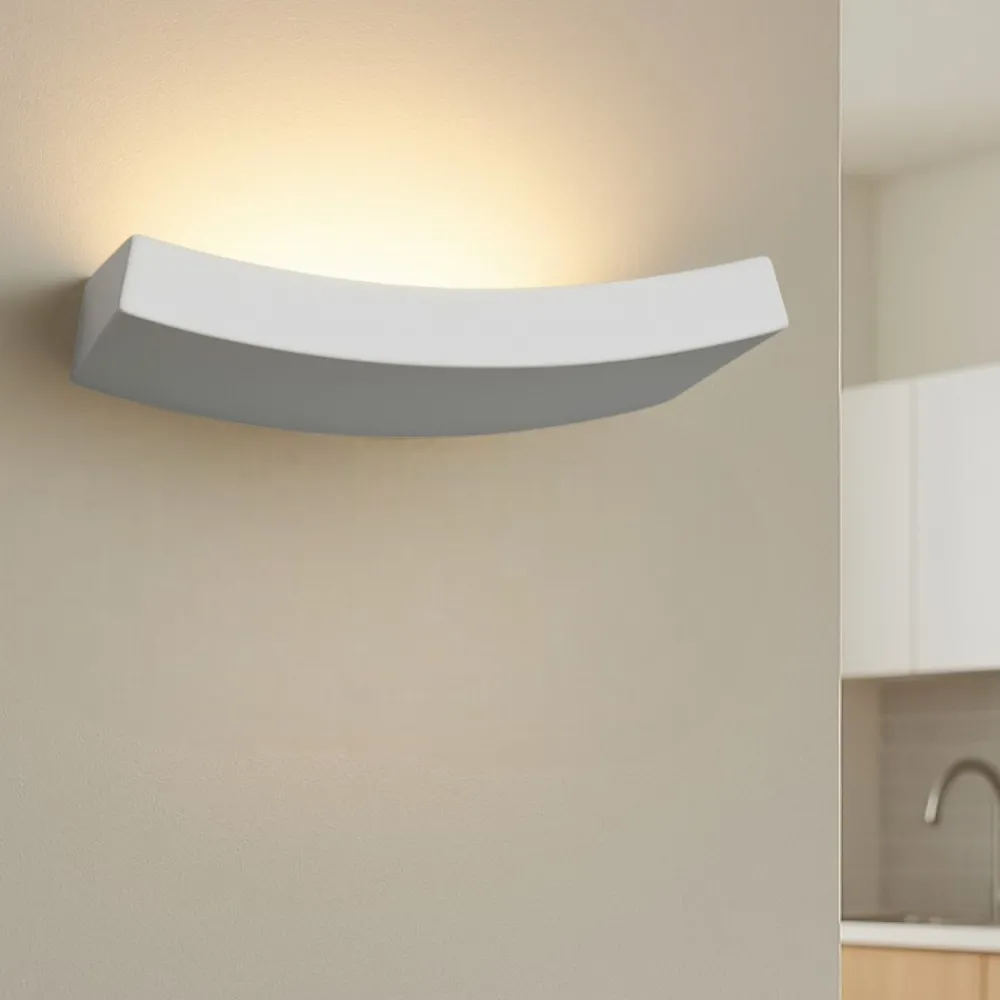 Applique Da Parete-Selezionato da Mazzolaluce Applique di gesso mensola curva bianca