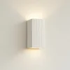 Applique Da Parete-IsyLuce Applique di gesso squadrato bianco rigato gypsos