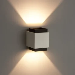 Applique Da Parete-Sforzin Illuminazione Applique di gesso syme sforzin quadrato moderna bianco nero