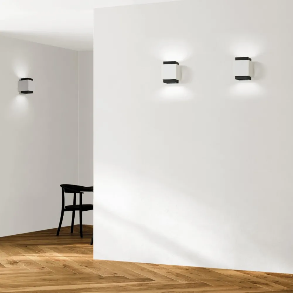 Applique Da Parete-Sforzin Illuminazione Applique di gesso syme sforzin quadrato moderna bianco nero