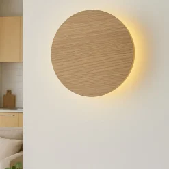 Applique Da Parete-Selezionato da Mazzolaluce Applique di legno 40cm rotondo disco design moderna