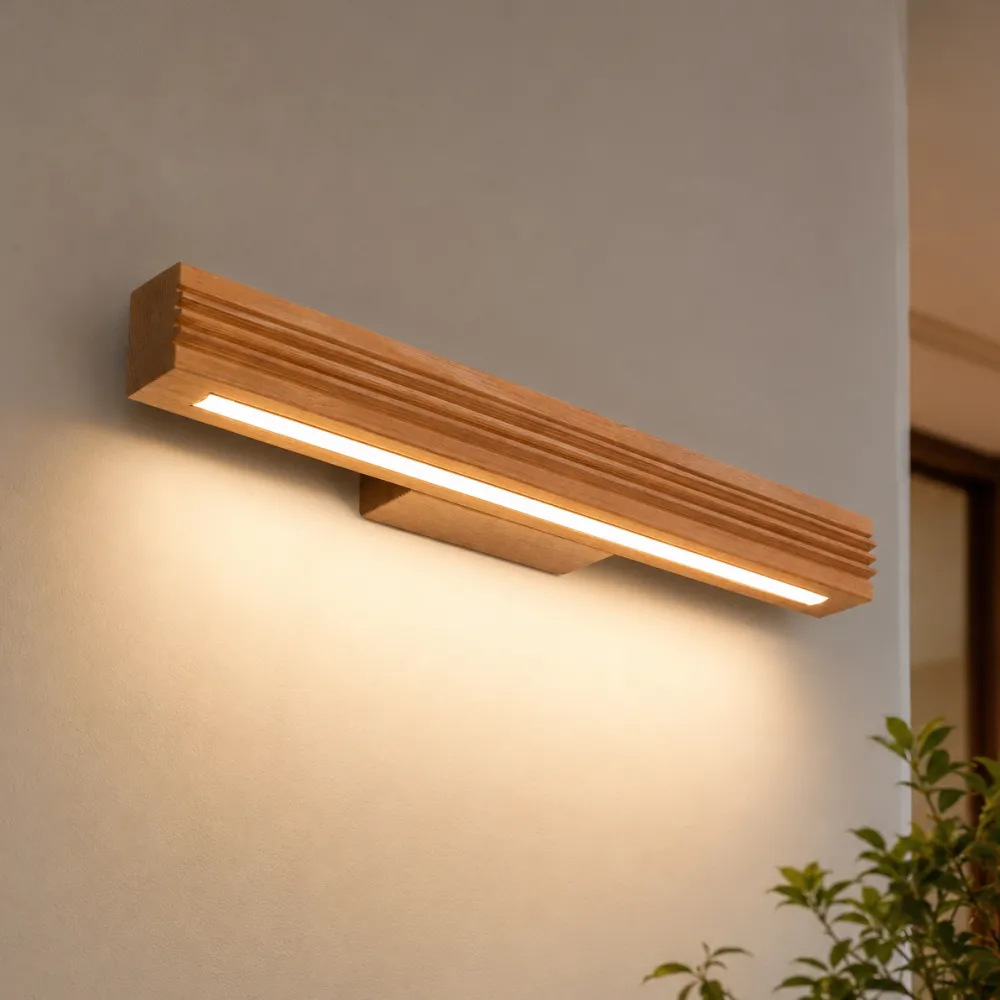 Applique Da Parete-Selezionato da Mazzolaluce Applique di legno luce verso il basso led 3000k