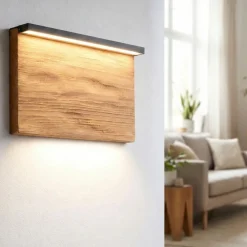 Applique Da Parete-Selezionato da Mazzolaluce Applique di legno moderno led 8w 3000k dimmerabile