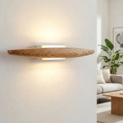 Applique Da Parete-Fabas Luce Applique di legno quercia moderna led 17w 3000k ribot