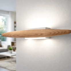 Applique Da Parete-Fabas Luce Applique di legno quercia moderna led 17w 3000k ribot