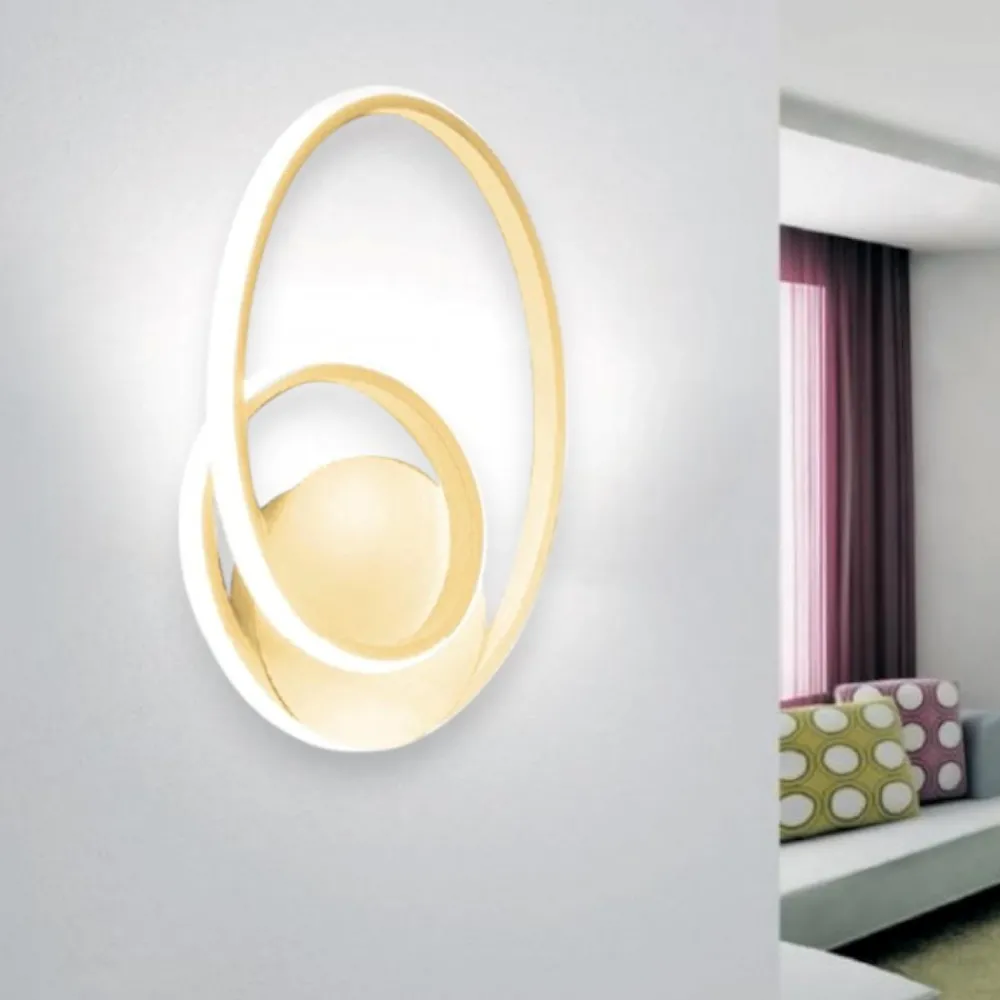 Applique Da Parete-Gea Luce Applique diva oro led 20w 3000k moderna