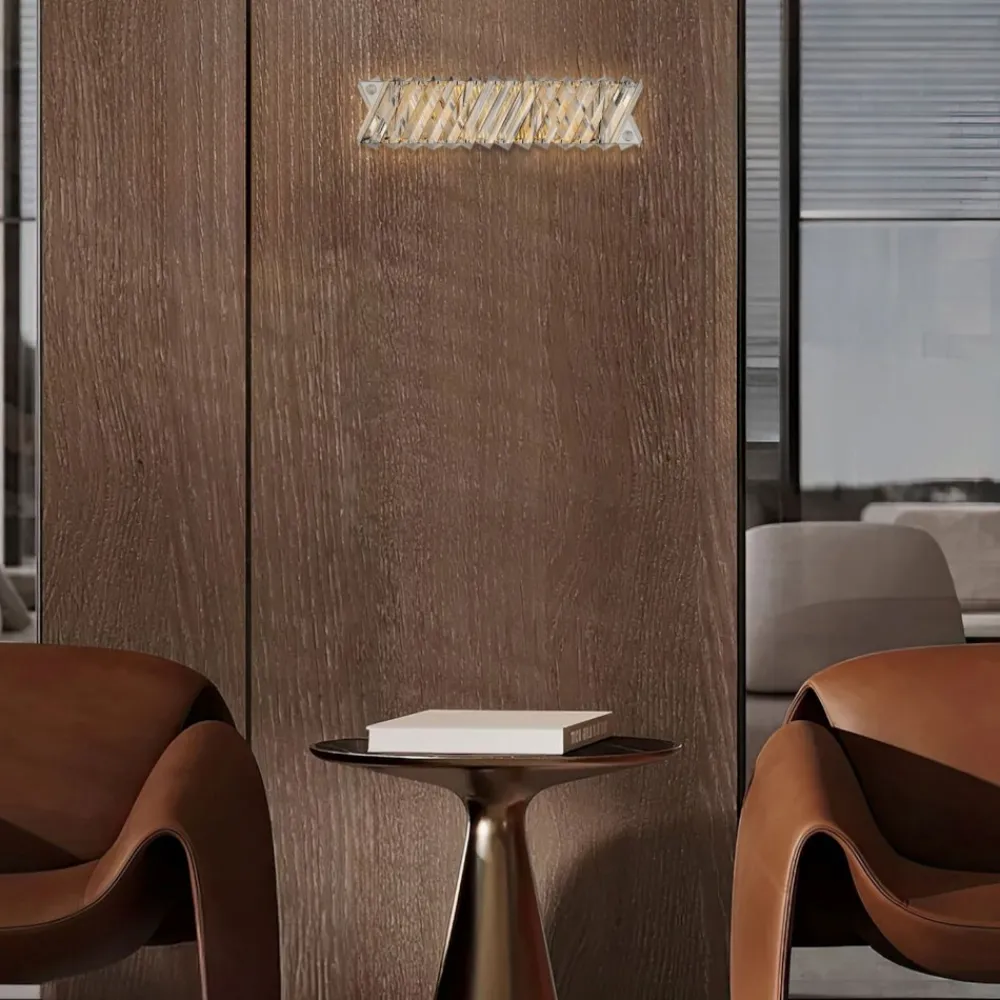 Applique Da Parete-Selezionato da Mazzolaluce Applique di vetro cristallo trasparente design led 9w 3000k dimmerabile