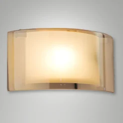 Applique Da Parete-Fabas Luce Applique di vetro curvo ambra moderna alide