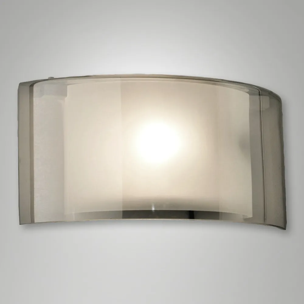 Applique Da Parete-Fabas Luce Applique di vetro moderna fume alide