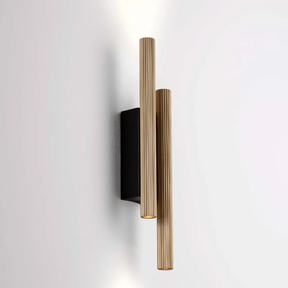 Applique Da Parete-Selezionato da Mazzolaluce Applique doppio cilindro dorato led 15w 3000k