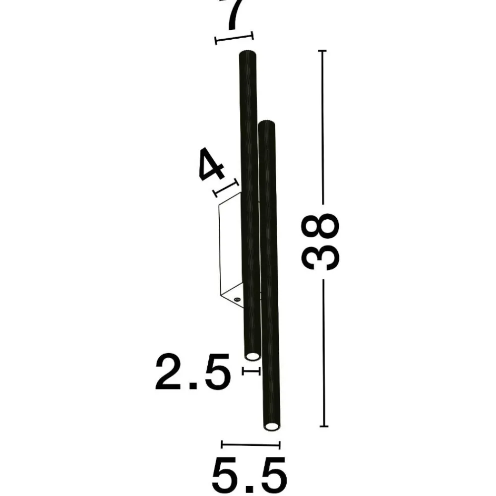Applique Da Parete-Selezionato da Mazzolaluce Applique doppio cilindro dorato led 15w 3000k