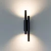 Applique Da Parete-Selezionato da Mazzolaluce Applique doppio cilindro nero rigato led 15w 3000k