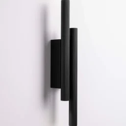 Applique Da Parete-Selezionato da Mazzolaluce Applique doppio cilindro nero rigato led 15w 3000k