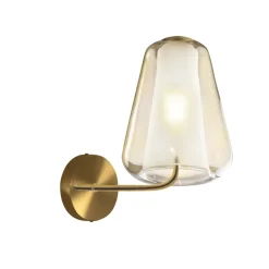 Applique Da Parete-Top Light Applique double skin toplight oro ottone satinato vetro ambra