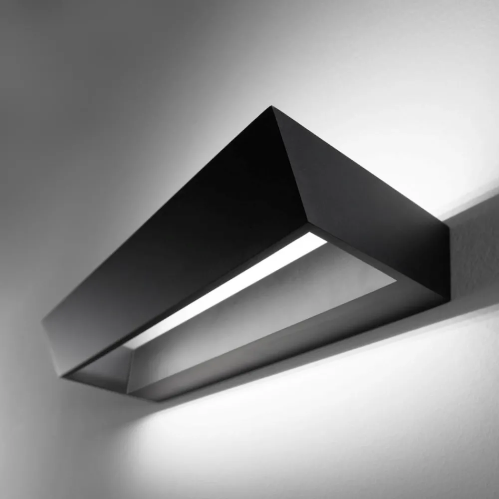 Applique Da Parete-IsyLuce Applique edge nero design moderna led 30w 4000k