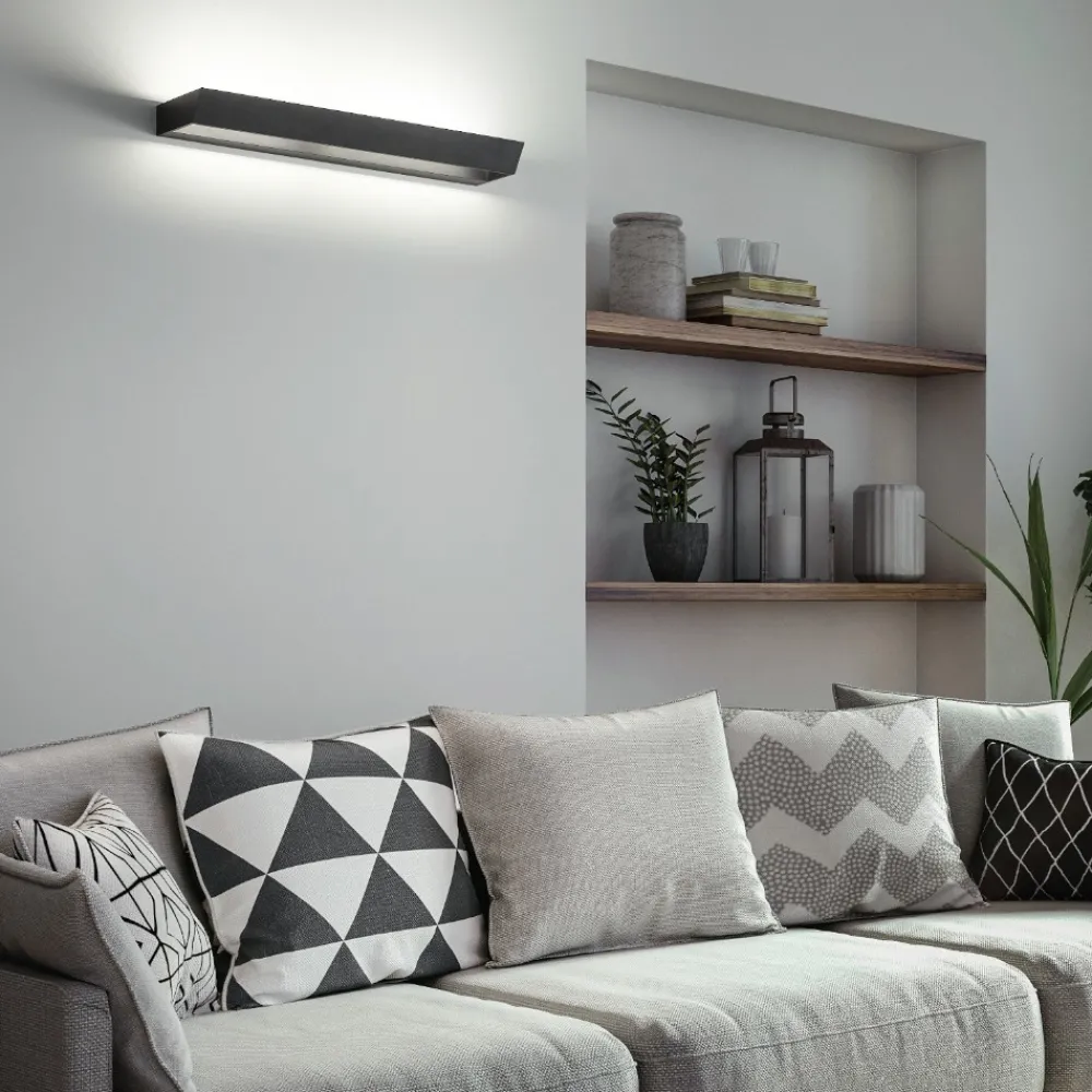 Applique Da Parete-IsyLuce Applique edge nero design moderna led 30w 4000k
