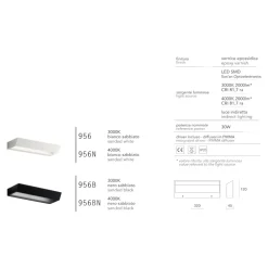Applique Da Parete-IsyLuce Applique edge nero design moderna led 30w 4000k