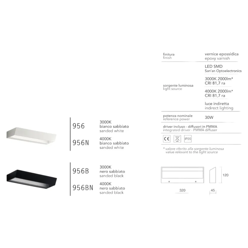 Applique Da Parete-IsyLuce Applique edge nero design moderna led 30w 4000k
