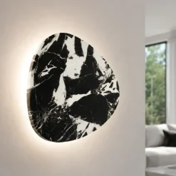 Applique Da Parete-Selezionato da Mazzolaluce Applique effetto marmo bianco nero moderno 11w 3000k fp