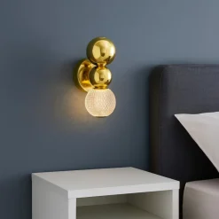 Applique Camera Da Letto-Selezionato da Mazzolaluce Applique elegante per camera da letto sfere oro