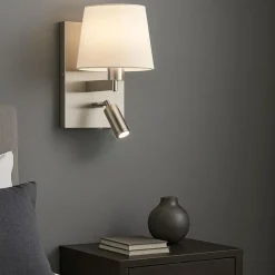 Applique Camera Da Letto-Selezionato da Mazzolaluce Applique elegante per comodino camera da letto paralume bianco luce led