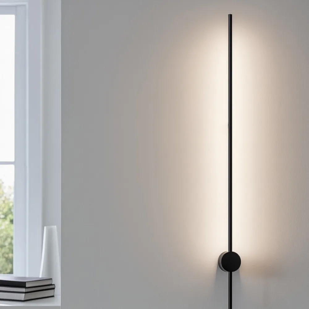Applique Da Parete-Ideal Lux Applique essence ap2 20w 3000k nero design moderna 124cm