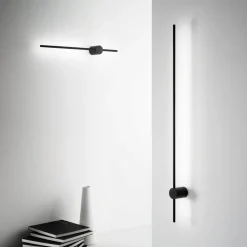 Applique Da Parete-Ideal Lux Applique essence ap2 20w 3000k nero design moderna 124cm