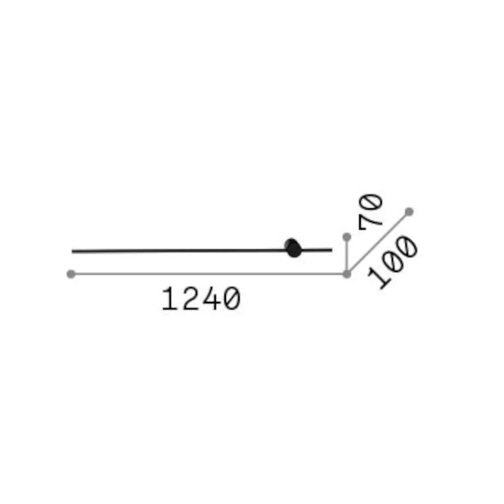 Applique Da Parete-Ideal Lux Applique essence ap2 20w 3000k nero design moderna 124cm