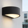 Applique Da Esterno-Selezionato da Mazzolaluce Applique esterno balcone antracite scuro design curvo led biemissione 9w 3000k