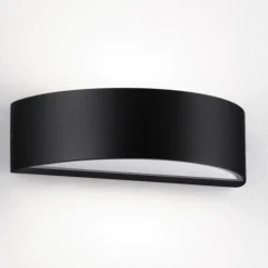 Applique Da Esterno-Selezionato da Mazzolaluce Applique esterno balcone antracite scuro design curvo led biemissione 9w 3000k