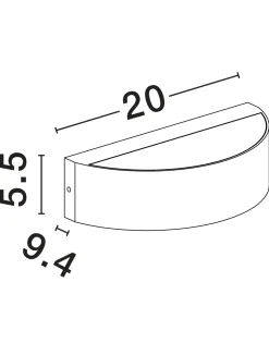 Applique Da Esterno-Selezionato da Mazzolaluce Applique esterno balcone antracite scuro design curvo led biemissione 9w 3000k