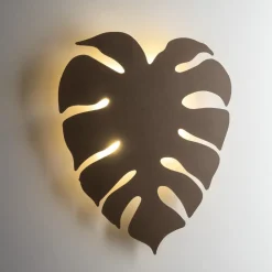 Applique Da Parete-Selezionato da Mazzolaluce Applique foglia monstera marrone da parete